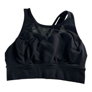 Lululemon Womens Athletic Hook & Clasp‎ Back Racerback Black Sports Bra Size 8